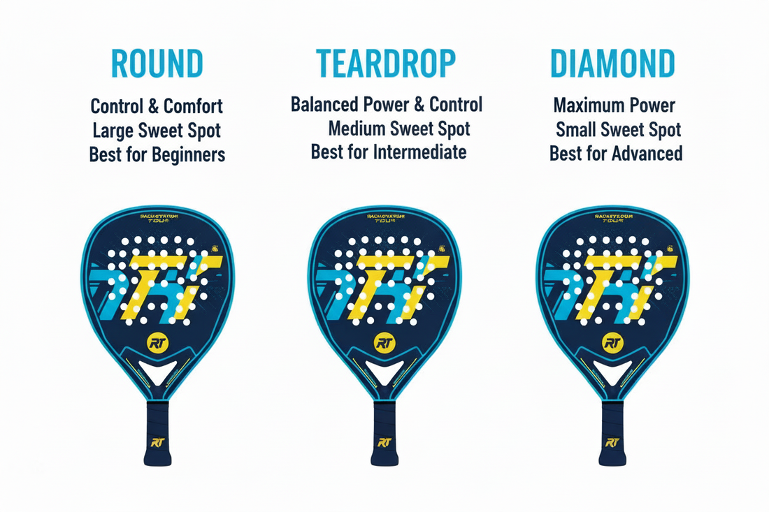 Padel Racket Shapes Explained: Round, Teardrop & Diamond